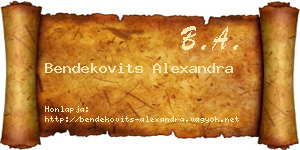 Bendekovits Alexandra névjegykártya