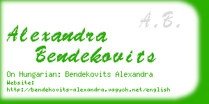 alexandra bendekovits business card